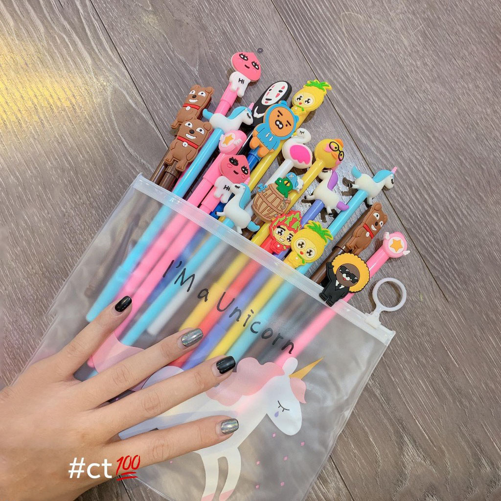 Set 10 Bút Nước Hoạt Hình Siêu Cute (màu đen)