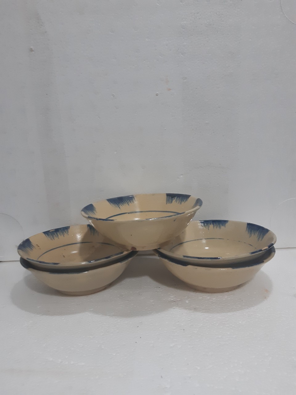 Combo 5 tô kiểu xưa bè xanh ( bằng sành) 18 cm
