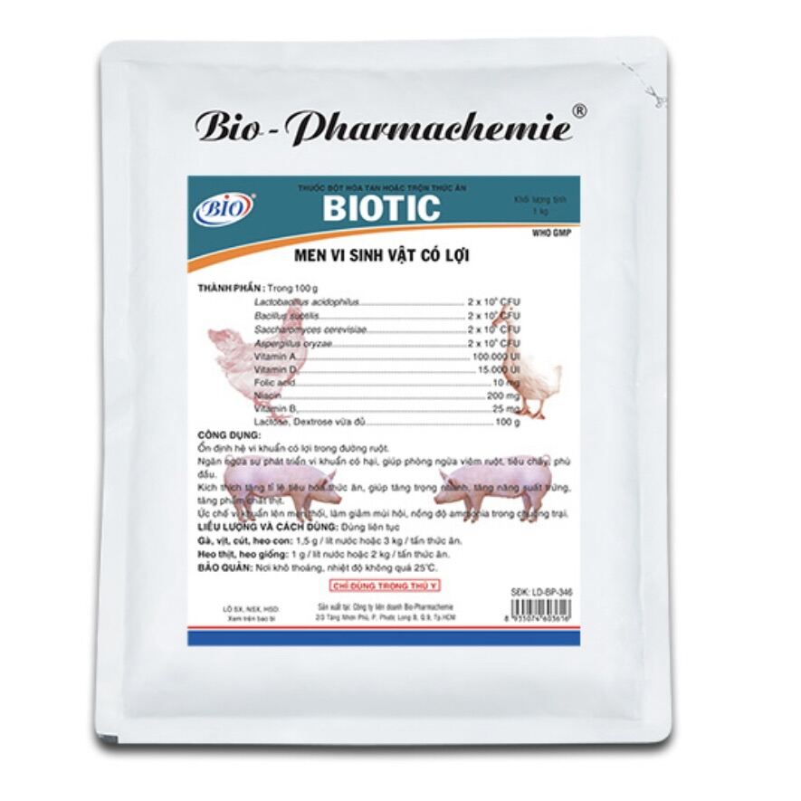 Biotic - Men vi sinh vật có lợi, tăng trọng nhanh cho vật nuôi [gói 1kg]