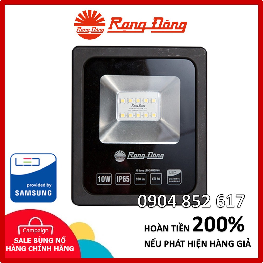 Đèn pha led 10w rạng đông ip 65, chống bụi, chống nước, chipled samsung