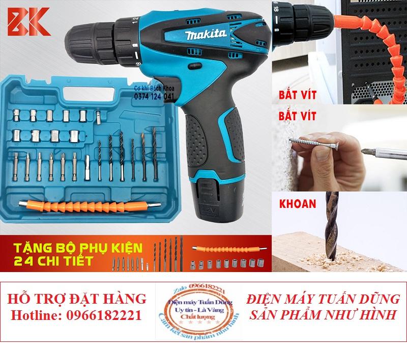 Bộ máy khoan cầm tay MAKITA pin 12V – KHOAN – BẮT VÍT – VẶN ỐC