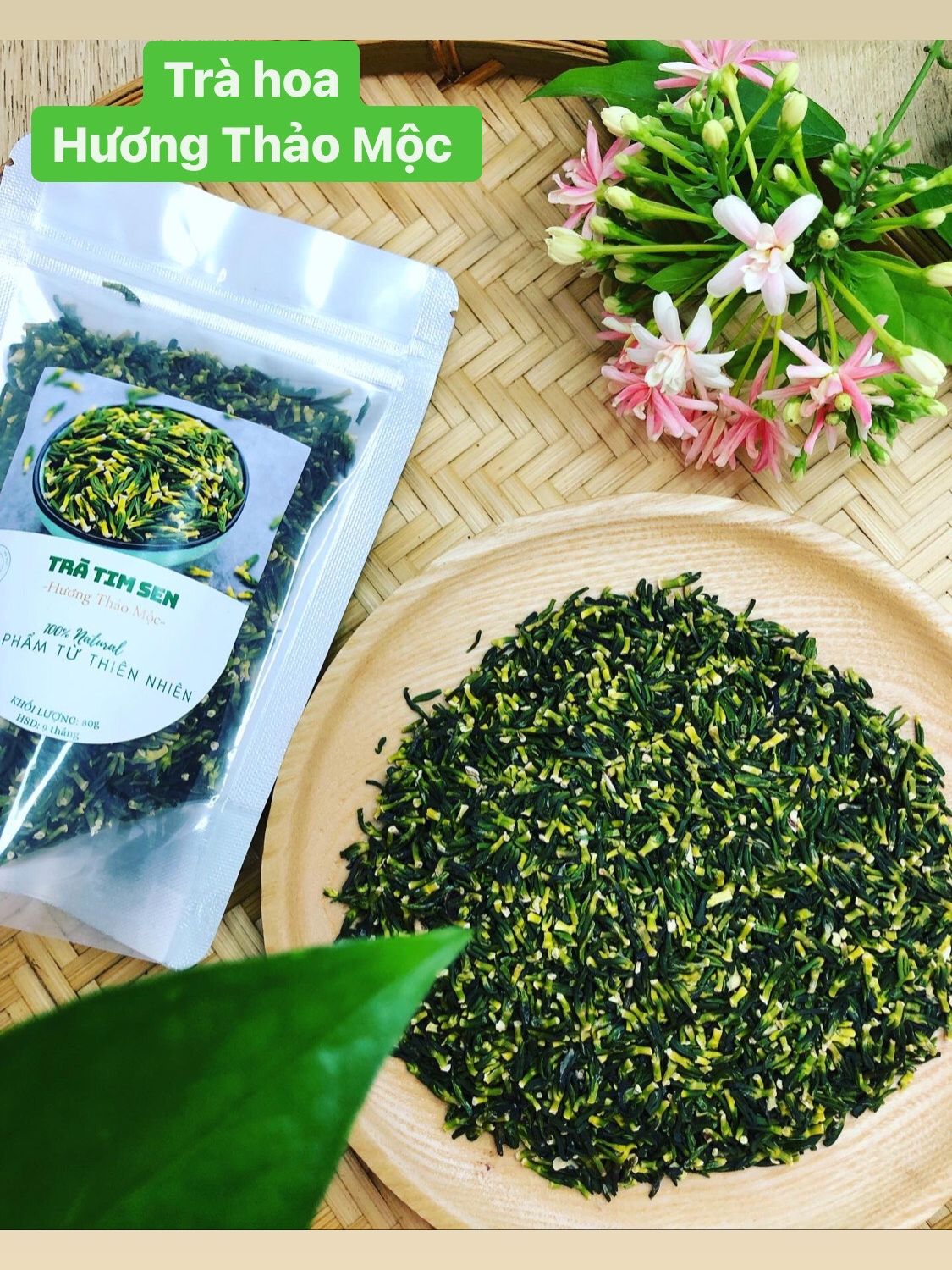 Trà Tim Sen (Tâm Sen) sấy lạnh - Trà Hoa Natural Thảo Mộc