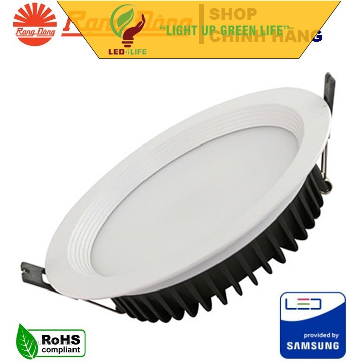 Đèn led âm trần 25w rạng đông, khoét lỗ 155mm, vỏ nhôm đúc, cánh tản nhiệt