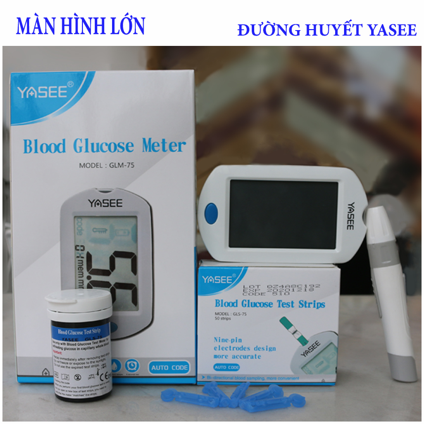 Máy đo đường huyết YASEE GLM-75 màn hình lớn Máy đo đường huyết YASEE GLM