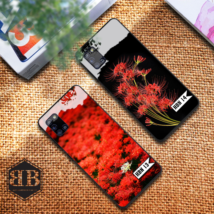 Ốp lưng kính cường lực Samsung Galaxy A31 hình hoa bỉ ngạn
