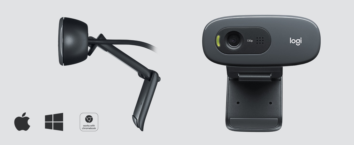 Webcam Logitech C270 HD - Dành cho Gọi Video góc rộng với micro giảm tiếng ồn và tự động chỉnh sáng, cắm và sử dụng ngay