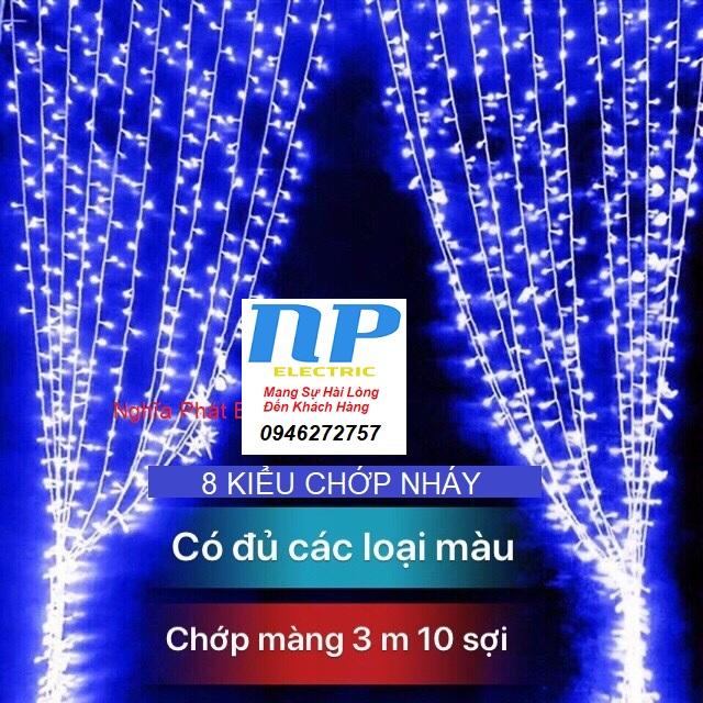 Dây đèn led chóp kiểu màn 3 mét x 3 mét - 10 sợi
