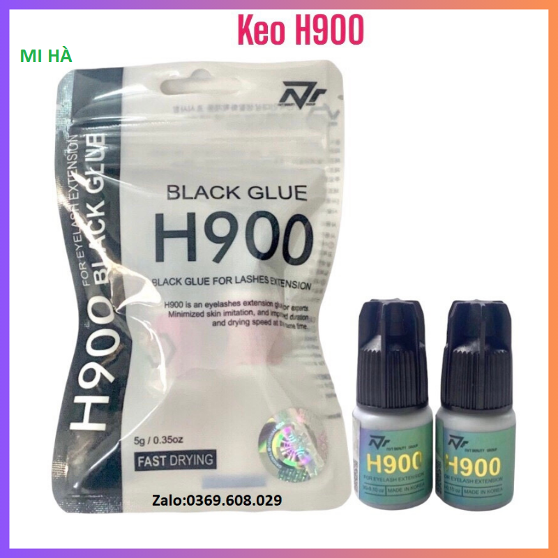 Keo nối mi h900 chính hãng hàn quốc keo dán mi h900 kháng nước mối keo dẻo khô 0.5-1s bền 5-7 tuần_ phụ liệu mi hà