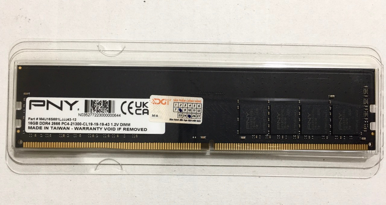 RAM PNY 8GB 16GB Bus 2666 3200 CL16 DDR4 - không tản hàng new, chính hãng,