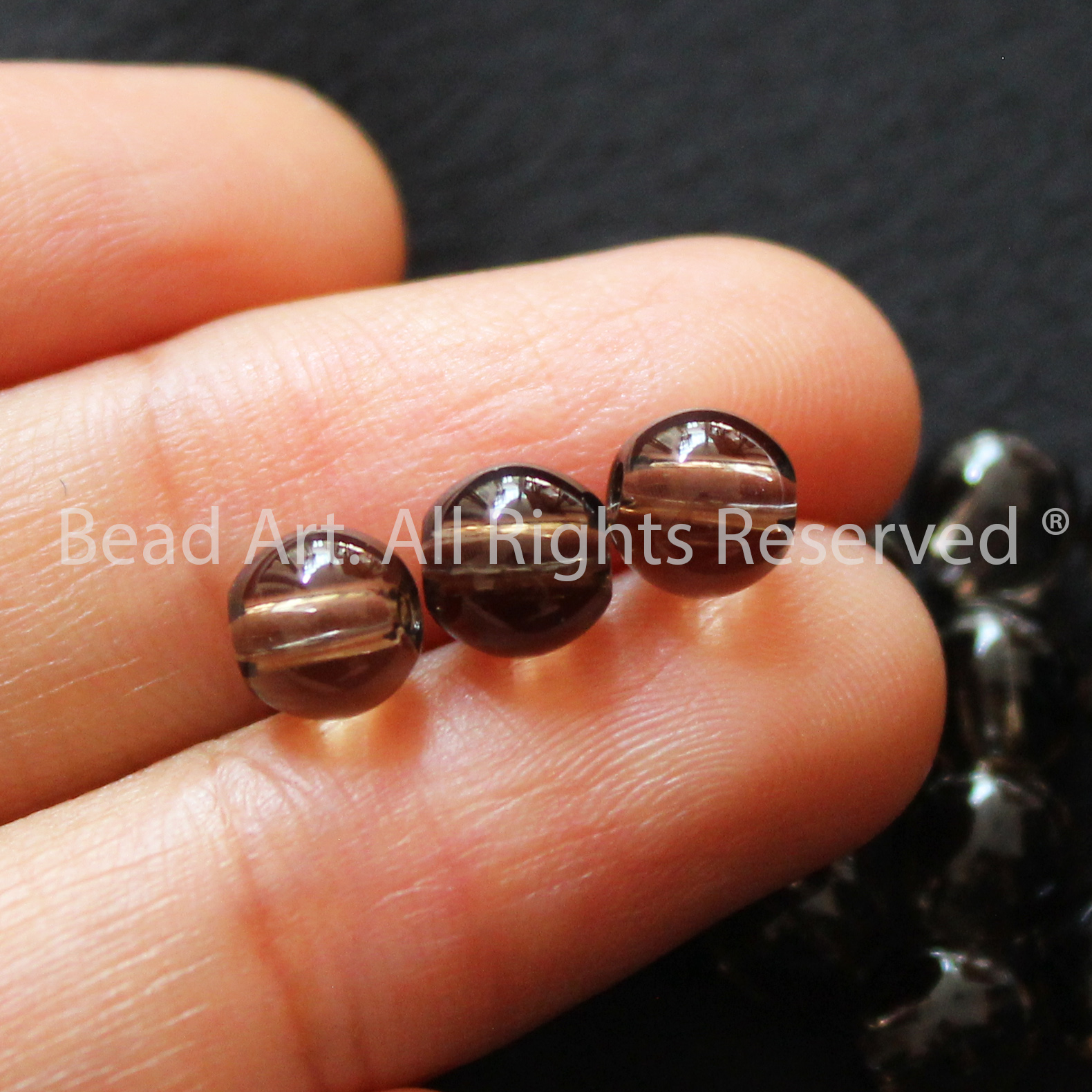 6MM Đá Thạch Anh Khói Nâu, Smoky Quartz Tự Nhiên, Mệnh Thuỷ, Kim, Đá Phối Vòng Tay Phong Thuỷ, Chuỗi Hạt - Bead Art