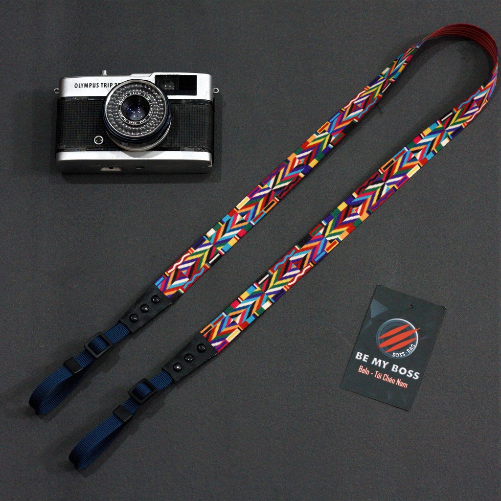 [Camera] Dây Đeo Máy Ảnh Thổ Cẩm Size 2Cm