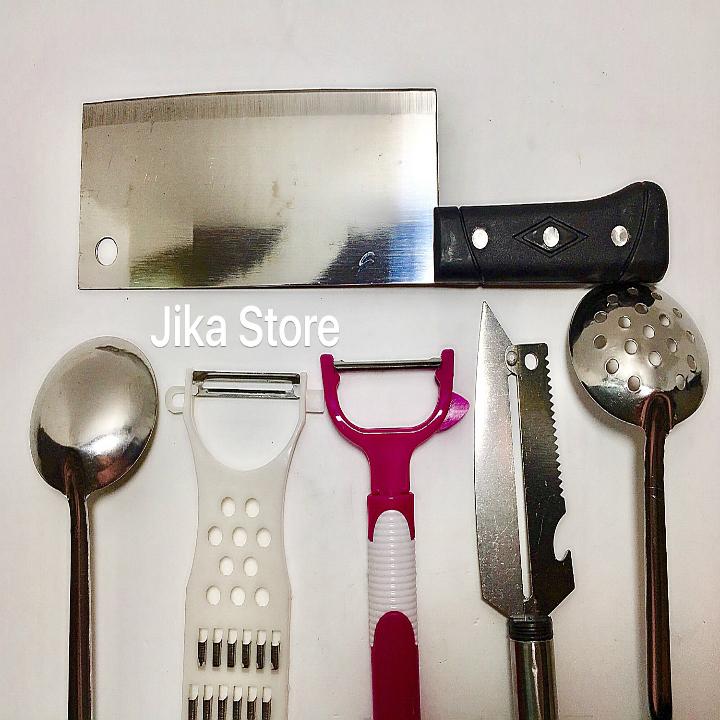 Bộ 6 dụng cụ nhà bếp dao, nạo, muỗng Jika Store