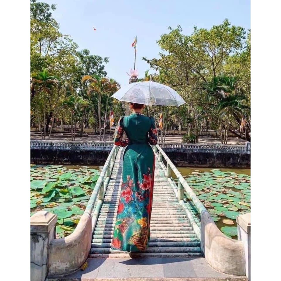 Áo Dài Lụa Vân Gỗ Cao Cấp - Áo Dài Truyền Thống