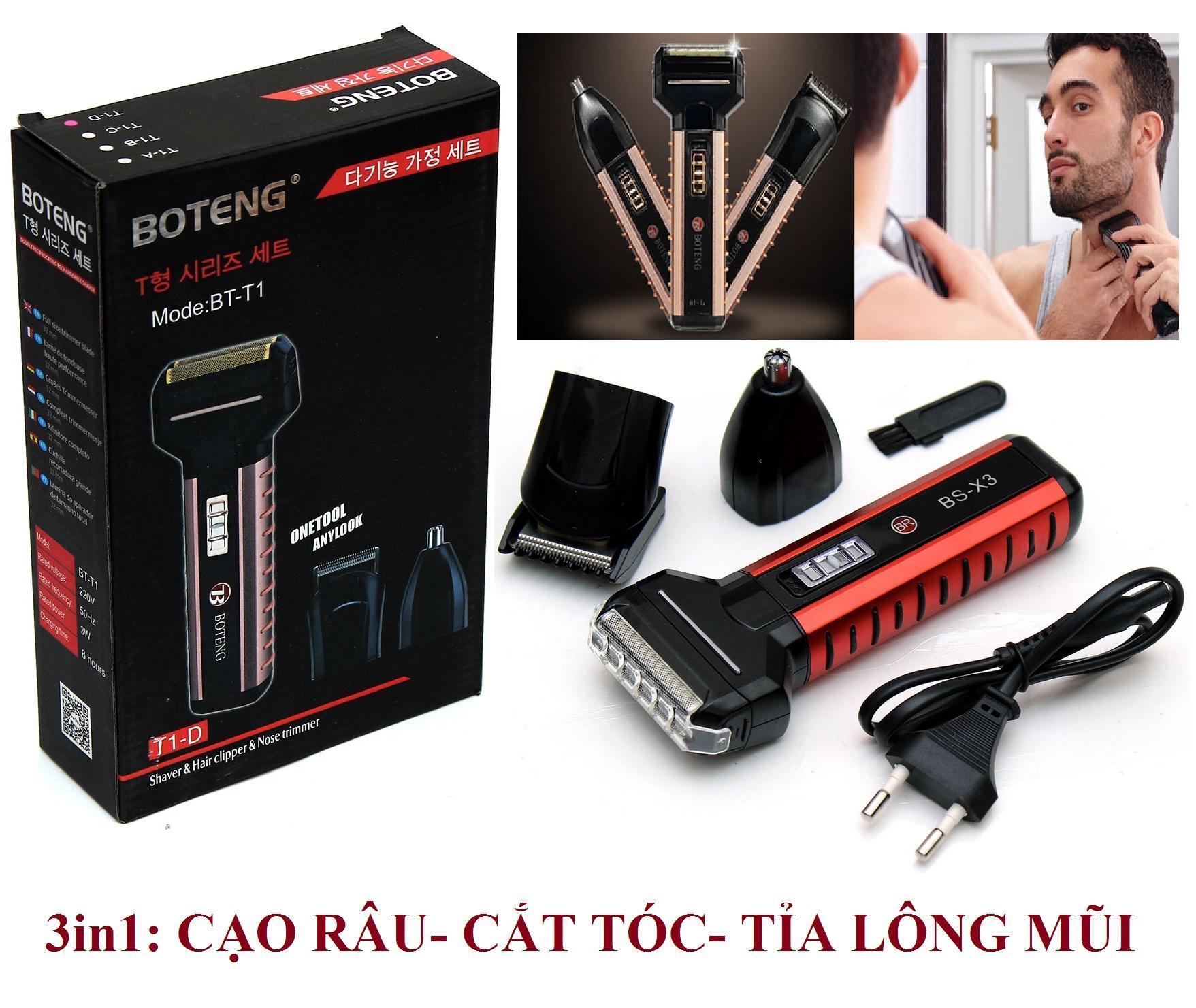 Tông đơ cắt tóc kiêm máy cạo râu Boteng BT-T1,tông đơ cắt tóc, tông đơ boteng, tông đơ 3 in 1 kiêm cạo râu, tông đơ cắt tóc cho nam