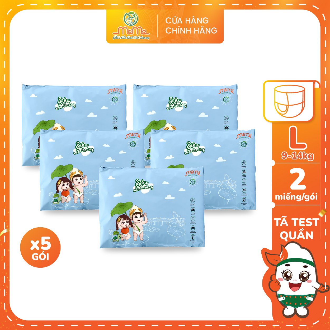 Combo 10 Miếng Bỉm Dùng Thử Mễ Mễ