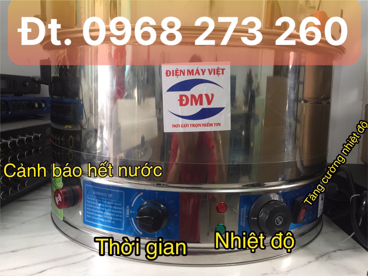 Nồi hấp bánh bao chạy điện size 35Cm 3 tầng hấp (INOX)