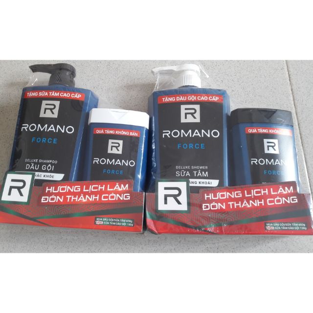 [HCM]Combo 2 chai tắm gội Romano Force 2in1  650g