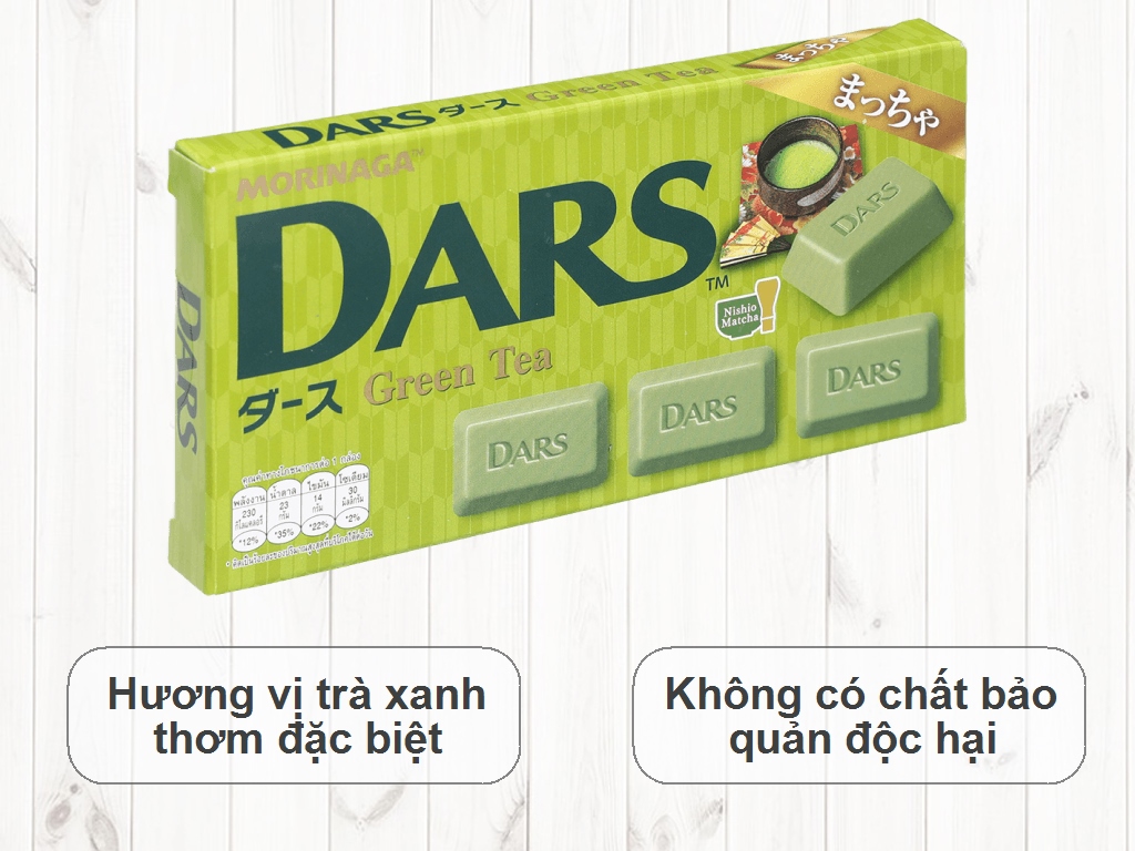 KẸO SOCOLA MORINAGA DARS TRÀ XANH 42G - 05415