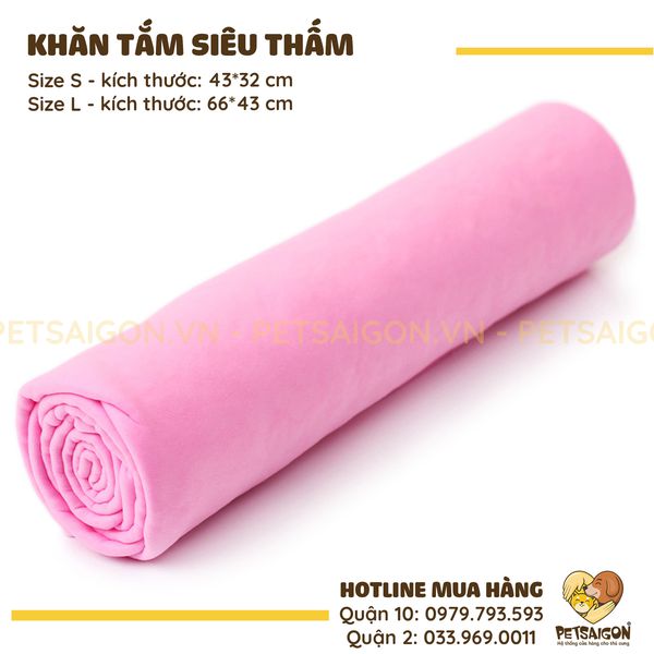 KHĂN TẮM SIÊU THẤM CHO CHÓ MÈO