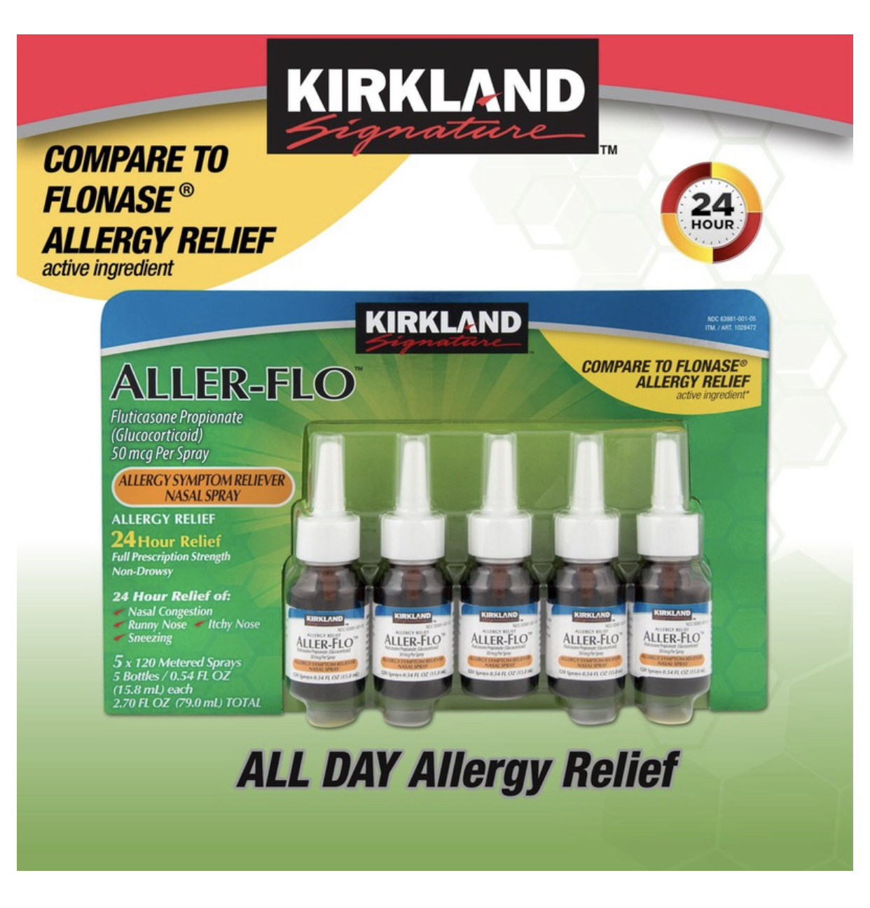 Combo vỉ 5chai KirklandSignature Aller-Flo  Date 2025