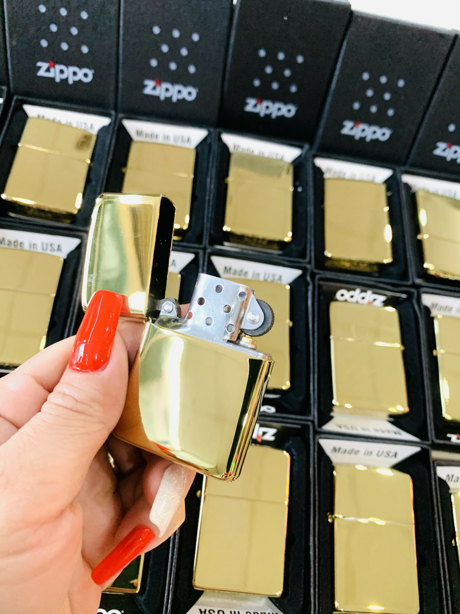 [HCM]Bật Lửa Zippo USA Trơn - Vàng