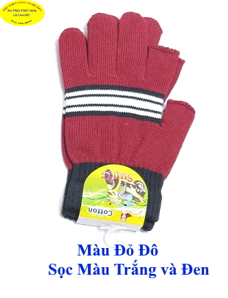 Găng tay len Bao tay len Nam Nữ Hở 2 ngón Sọc ngang Nhãn SUN G Cotton Chống nắng Giữ ấm Hút mồ hôi Bảo vệ da tay SxtạiVN