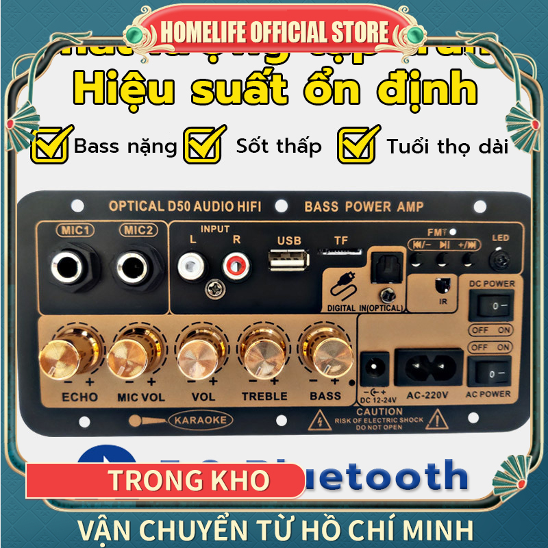 Bảng Mạch Khuếch Đại Âm Thanh Nổi 5.0 Bluetooth Kỹ Thuật Số AC 220V 12V 24V Loa Siêu Trầm Bộ Khuếch Đại Kép Cho Loa 8Inch Có Mic