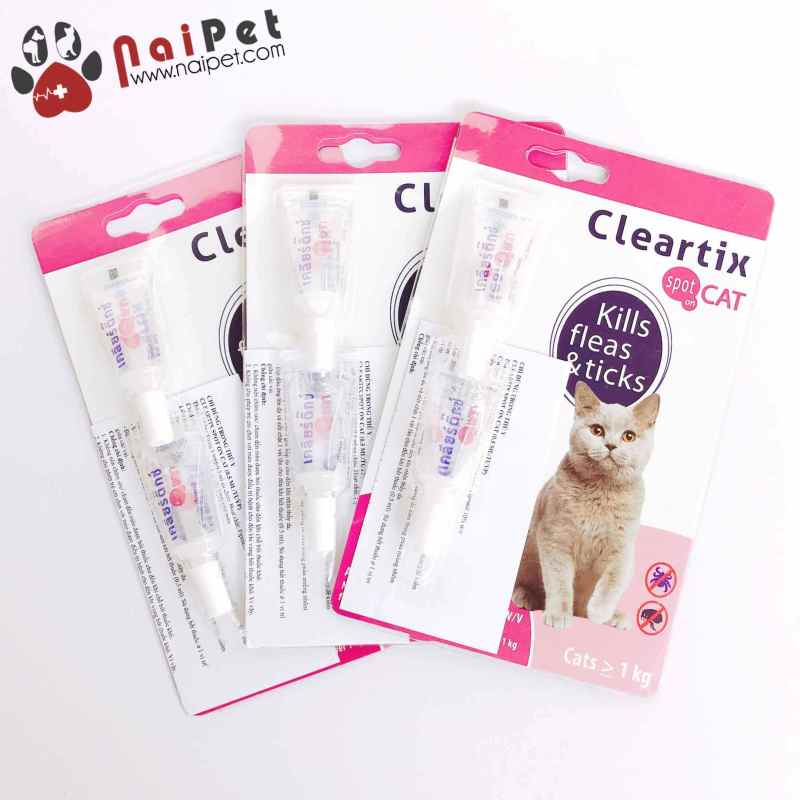 Tuýp Nhỏ Gáy Loại Bỏ Ve Rận Bọ Chét Nội Ngoại Ký Sinh Trùng Cho Mèo Cleartix