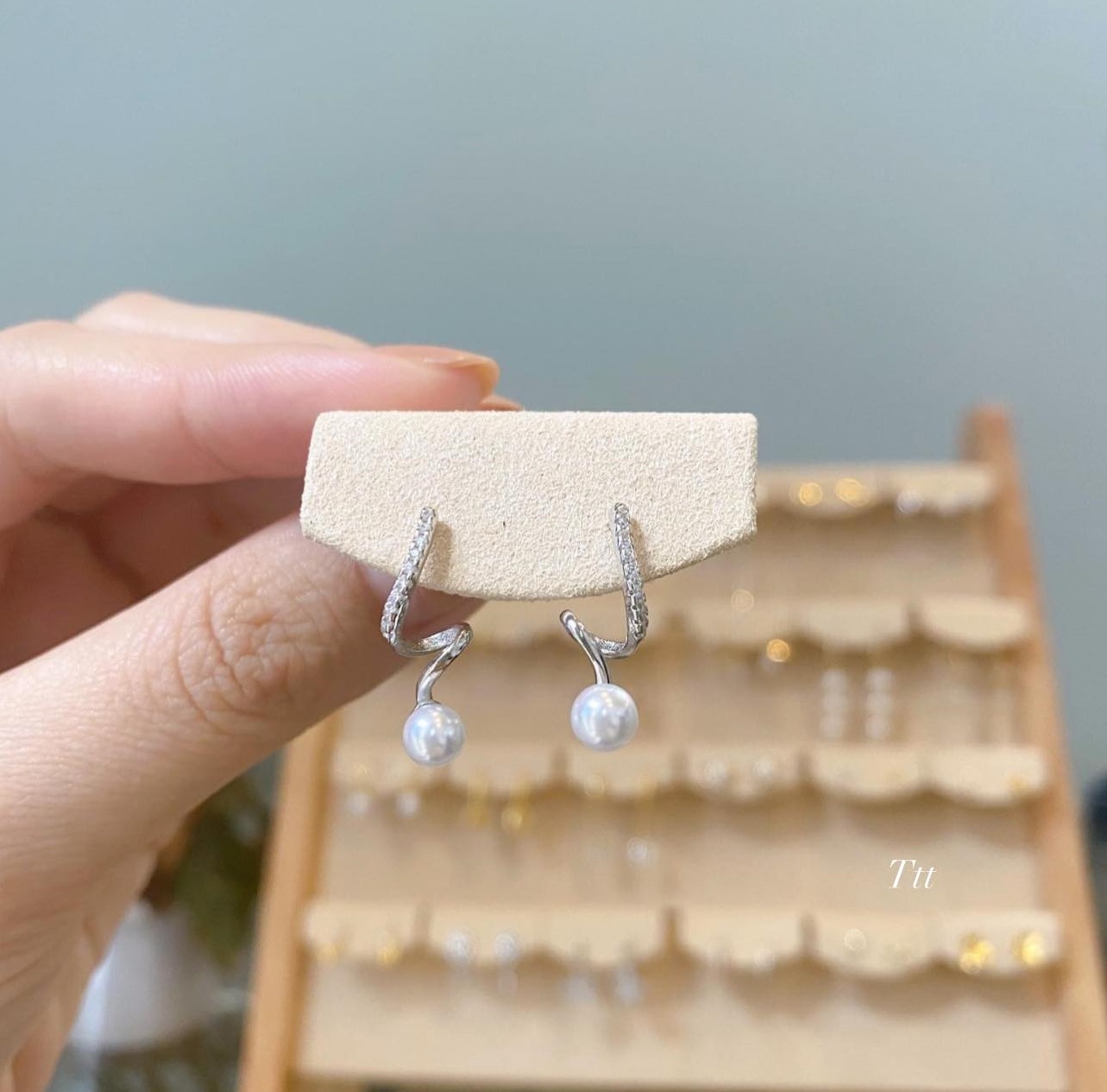 Bông tai bạc thời trang chất liệu bạc s925 MS65g