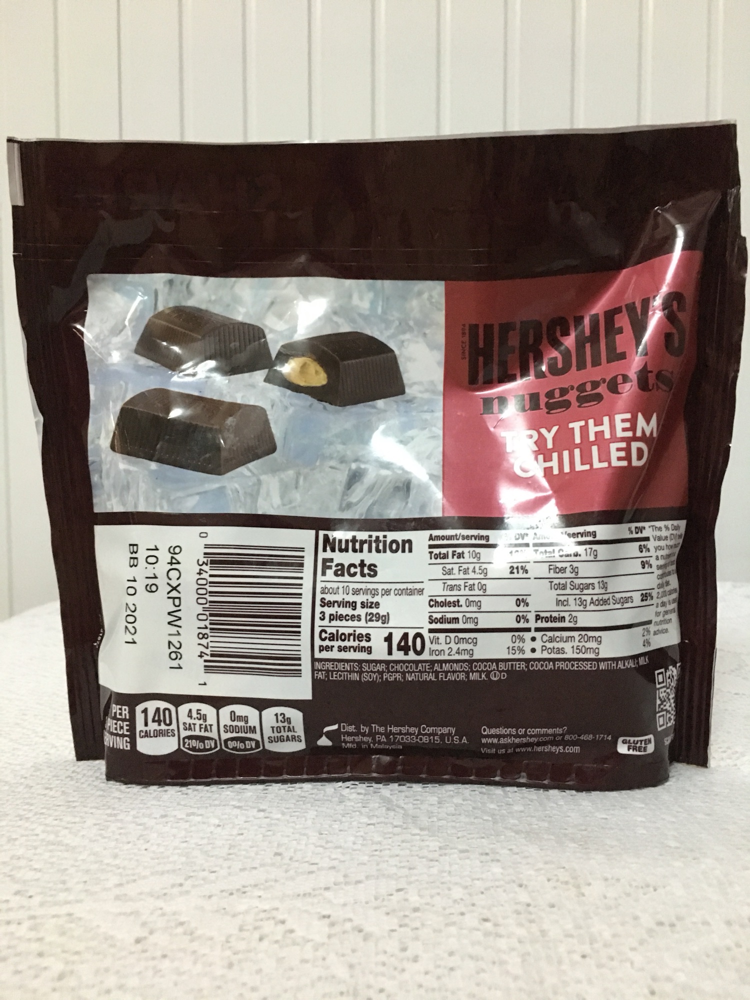 Sôcôla Hershey’s Nuggets đắng 289g Mỹ