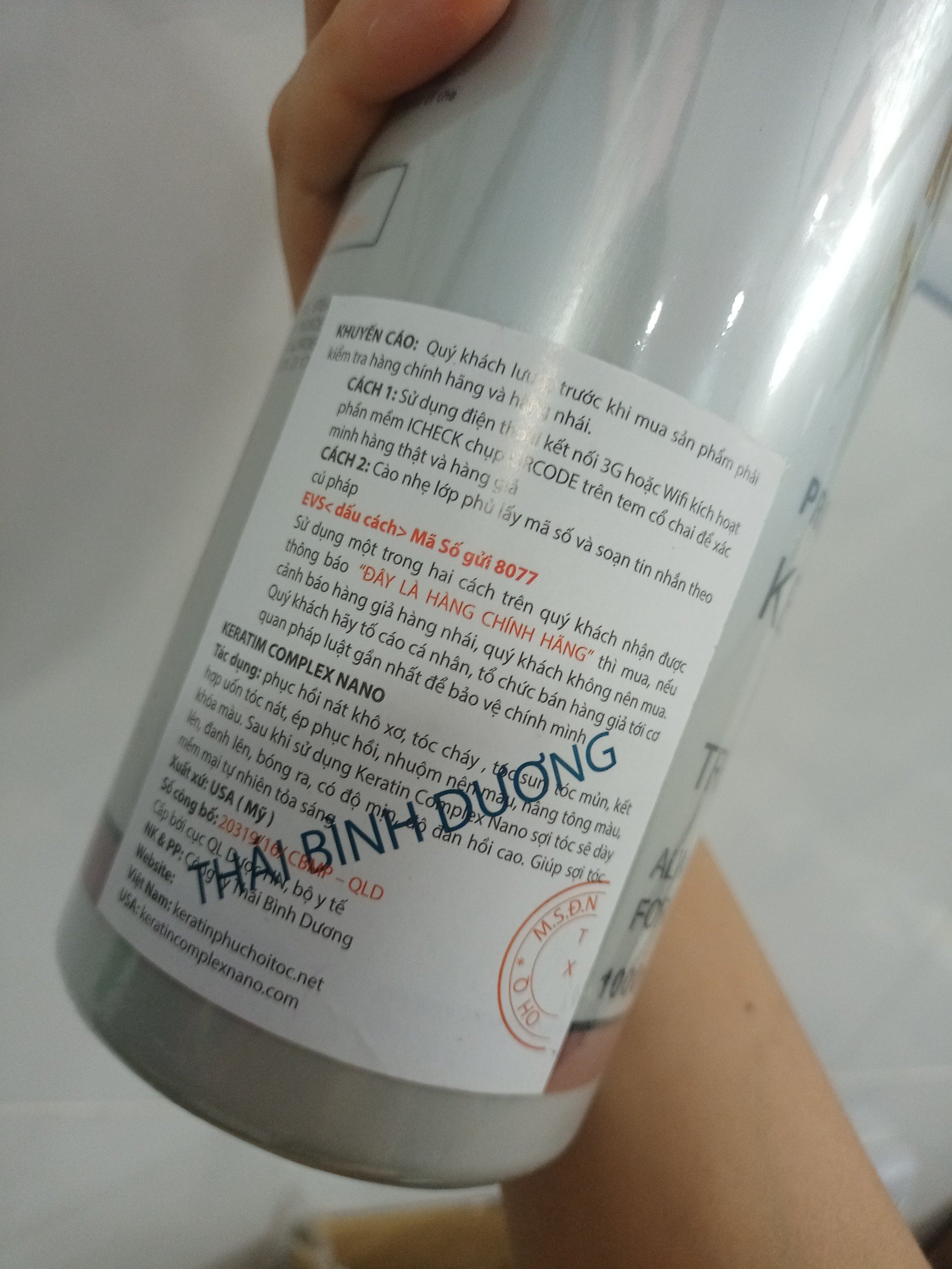 Keratin complex nano dùng để phục hồi tóc sau uốn - duỗi - nhuộm