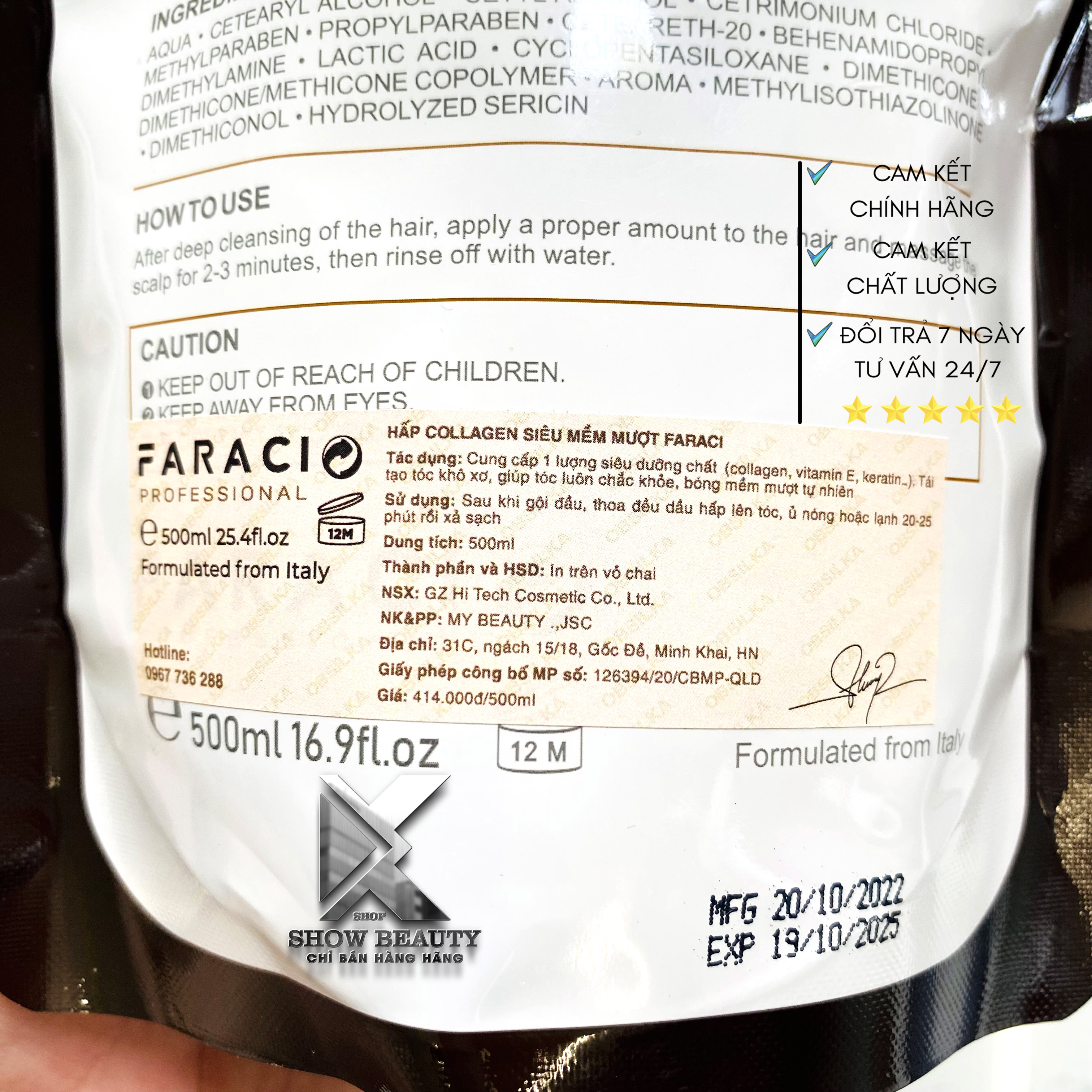 Dầu Hấp Ủ Tóc Faraci Collagen Siêu Mềm Mượt 500ml