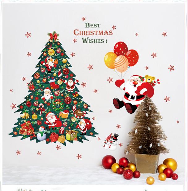 [HCM]Decal trang rí tường Noel - Cây Thông Sắc Màu Mới