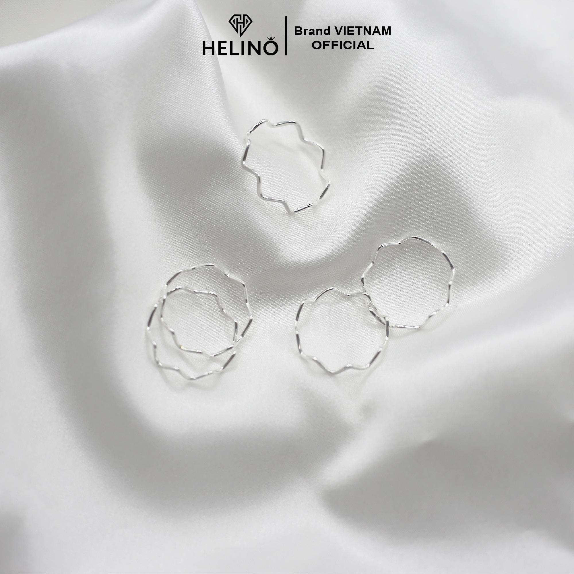 Nhẫn bạc HELINO, nhẫn sóng trơn basic xinh xắn N06
