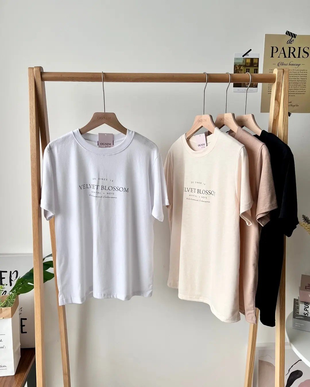 [ogniM Seoul] Áo thun mềm mại blossom phong cách Hàn Quốc (Made in Korea)