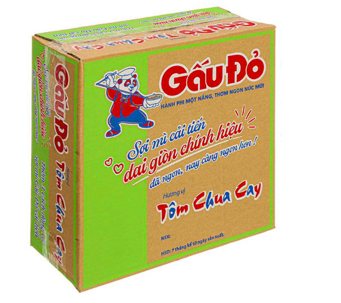 Mì Gấu Đỏ tôm chua cay 63gr ( thùng 30 gói)