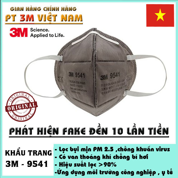 Khẩu trang 3M 9541 kháng khuẩn than hoạt tính