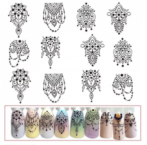 Set 10 miếng decal dán móng nail 0733