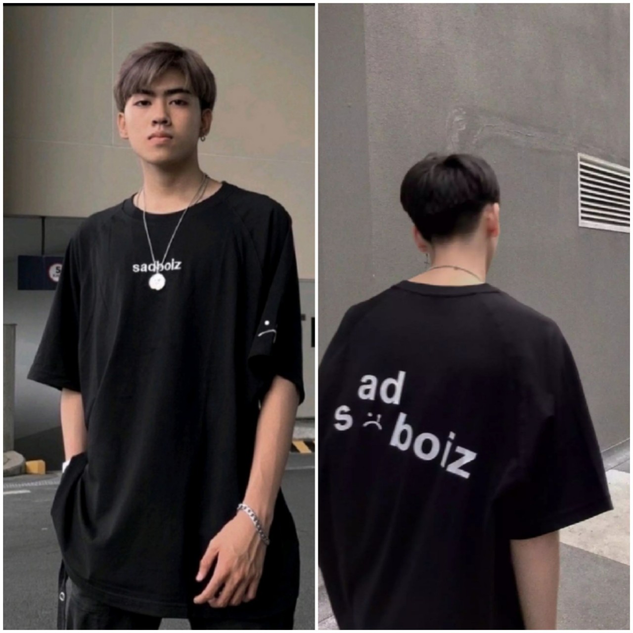 ÁO THUN  NAM NỮ FORM THỤNG SADBOIZ. in 2 mặt