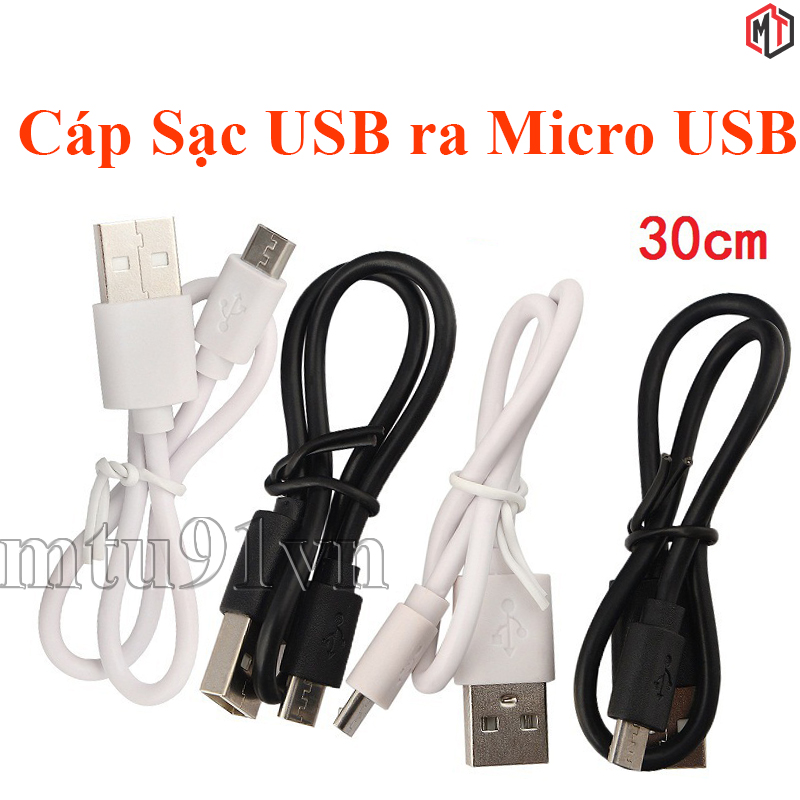 Cáp sạc android usb 2.0 ra micro usb 30cm