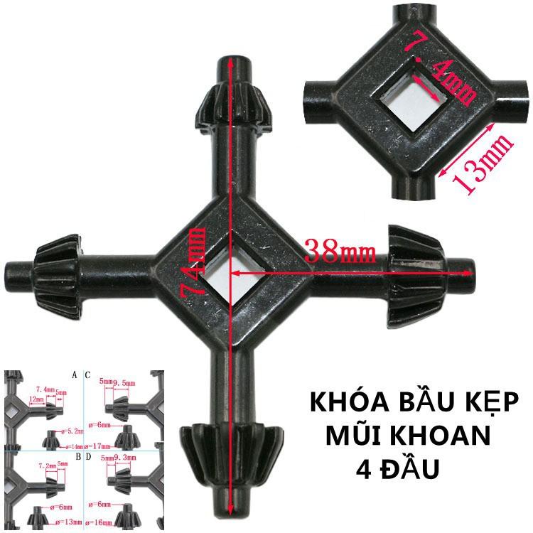 KHÓA BẦU KẸP MŨI KHOAN 4 ĐẦU