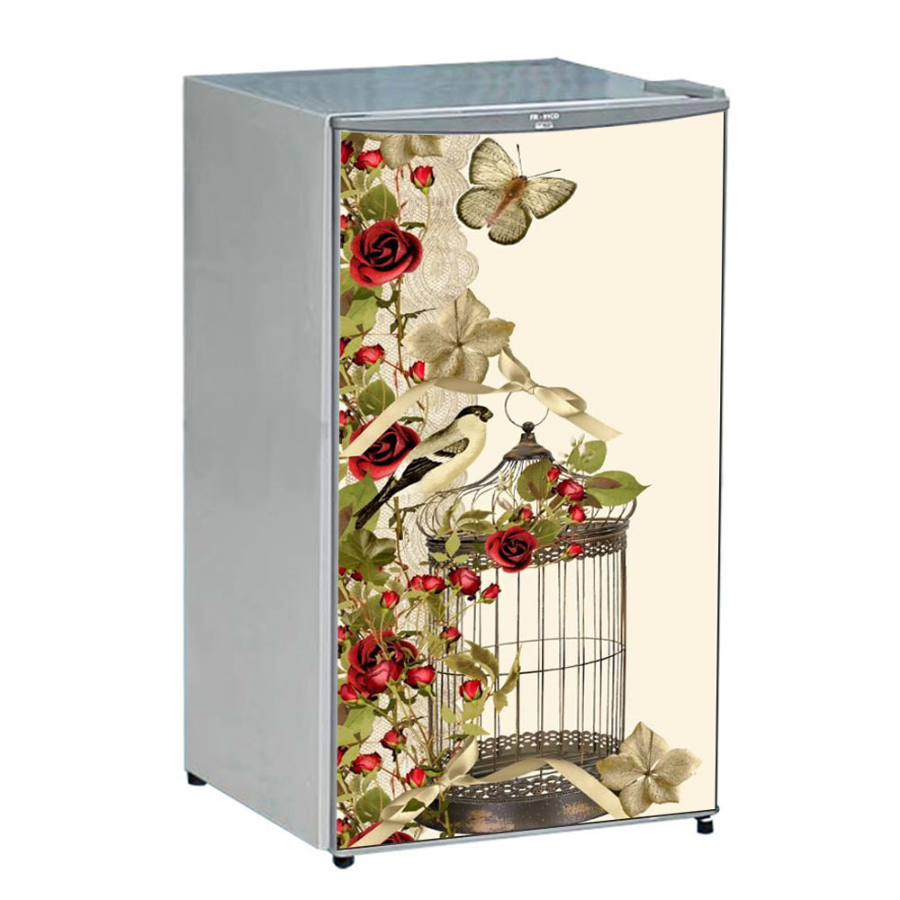 [HCM]Decal dán trang trí tủ lạnh - Lồng son - Chất liệu cao cấp