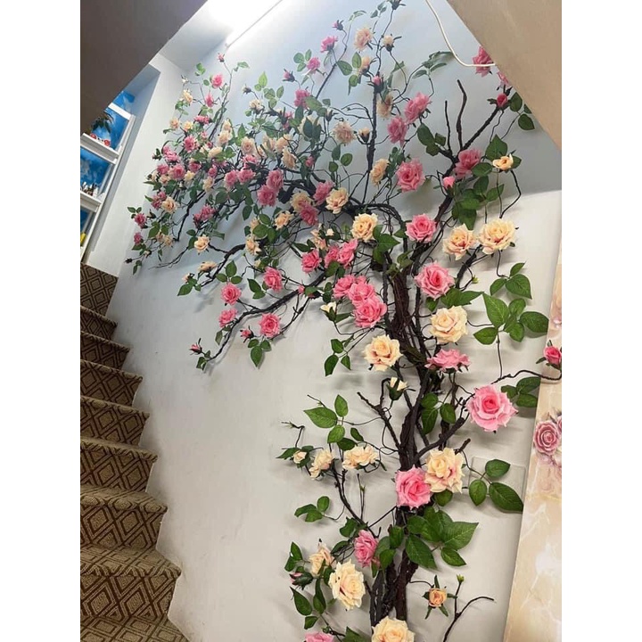 Dây Leo Hoa Hồng (Hàng Cao Cấp) - Hoa Lụa (giá 1 dây)