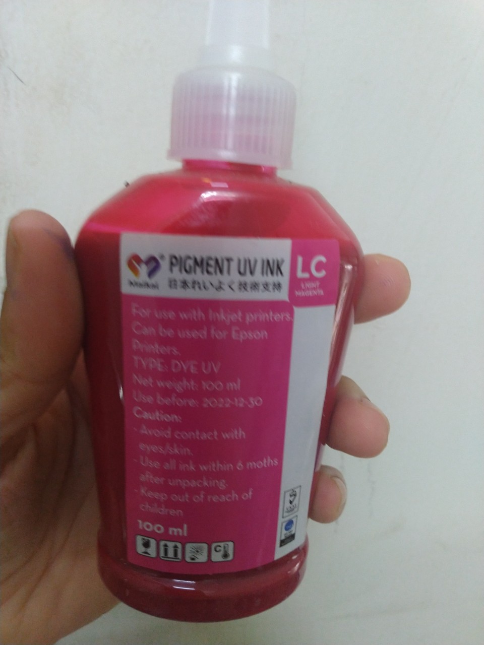 Mực Dầu (Pigment UV) chai màu đỏ loại 100ml-M