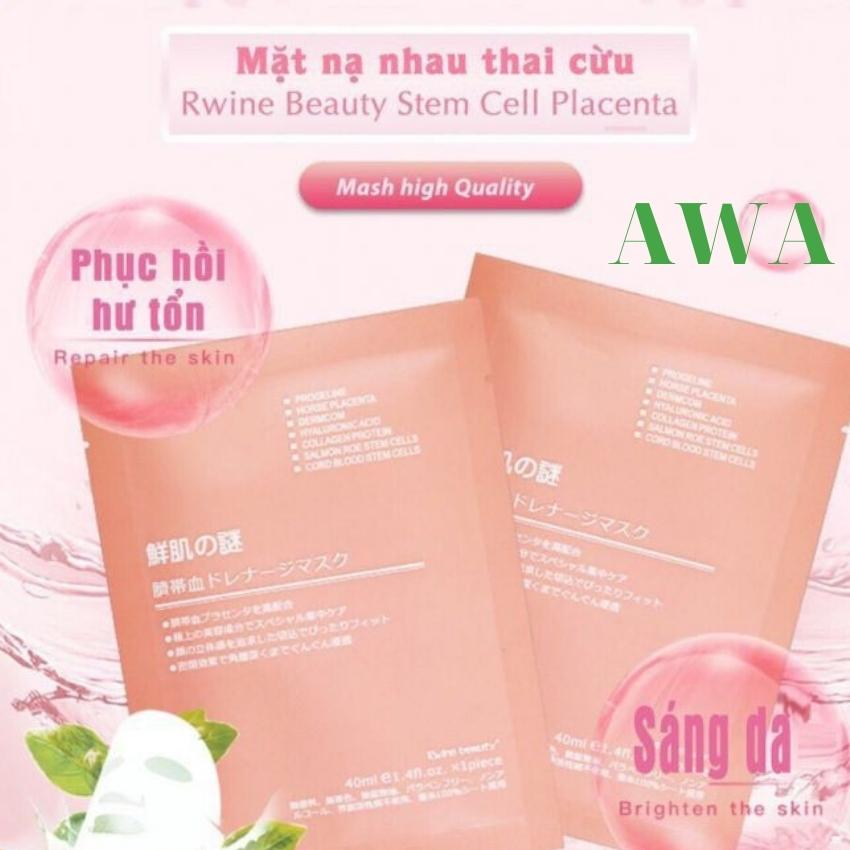 Mặt Nạ Nhật Chính Hãng Tế Bào Gốc Nhau Thai Cừu cuốn rốn Beauty cấp ẩm dưỡng da, tái tạo Collagen chống lão hóa, giảm mụn 40ml