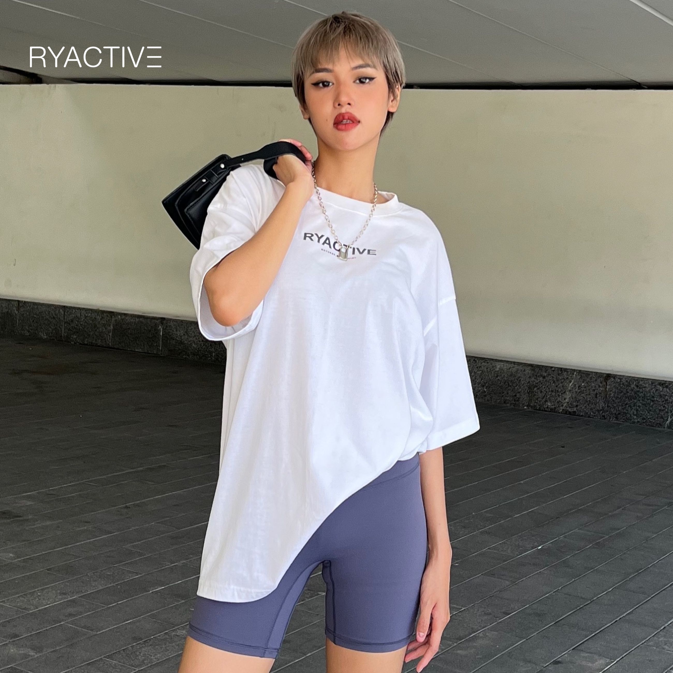 Áo thun form oversize RYACTIVE - RYACTIVE ESSENTIAL TEE  White