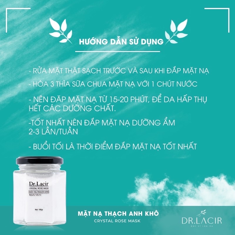 Mặt nạ thạch anh khô Dr Lacir 180gr