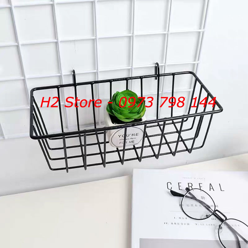 GIỎ LƯỚI ĐA NĂNG CÓ MÓC TREO, DECOR SIÊU ĐẸP ( GIỎ TRUNG )