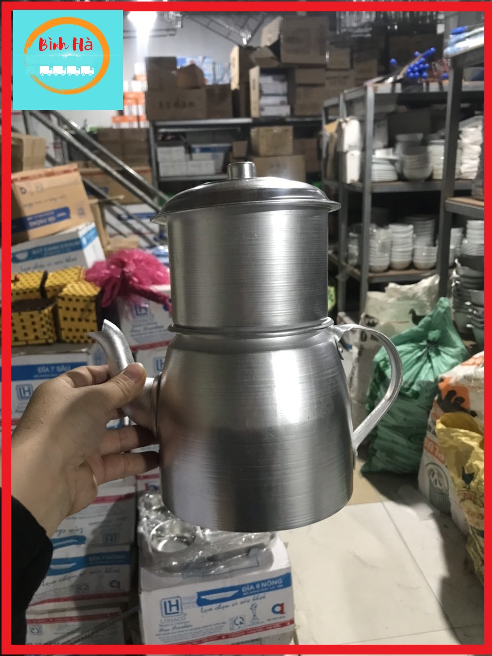 Phin pha cà phê nhôm loại to hàng dày dặn