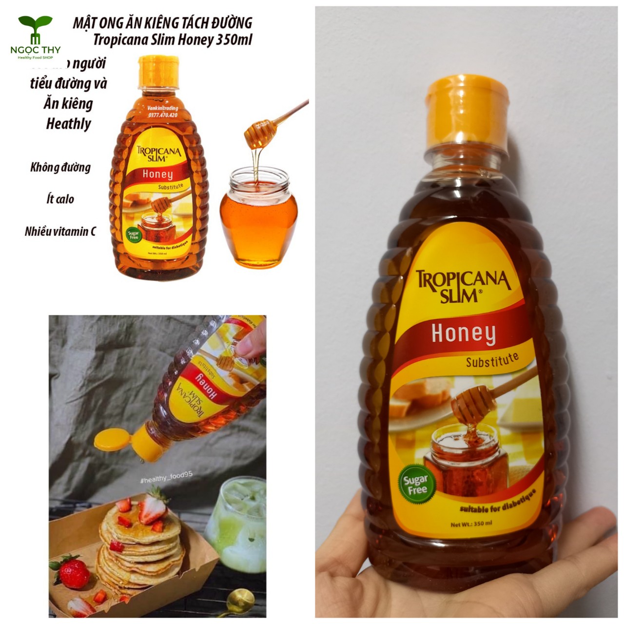 Mật ong ăn kiêng không đường tách đường Tropicana Slim Honey sugar free